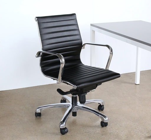 OC44 Eames Style Mid Back Black Desk Chair