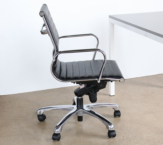 OC44 Eames Style Mid Back Black Desk Chair