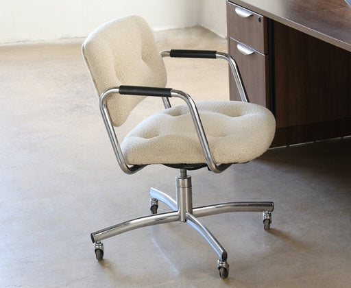 OC53 Nubbed Oatmeal Rolling Desk Chair 