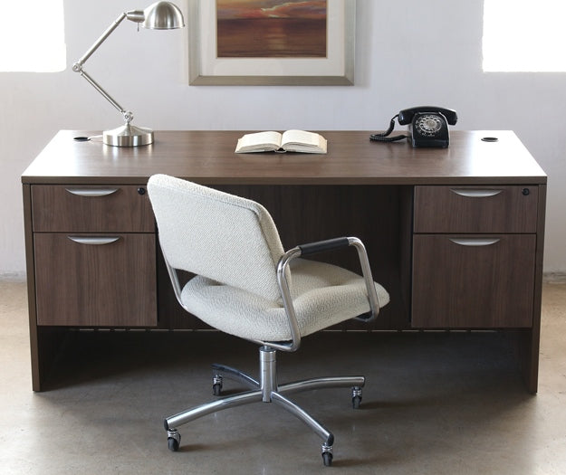 OC53 Nubbed Oatmeal Rolling Desk Chair 