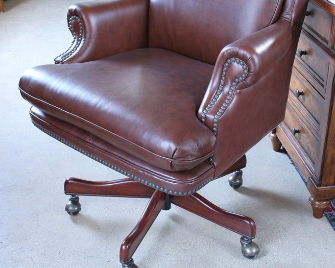 OC58 Coffee Leather Mid Back Executive Chair 