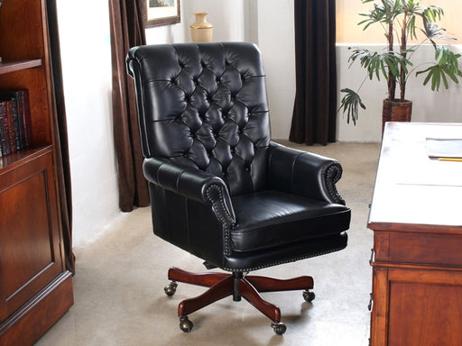 OC59 Black Leather Tufted Executive Chair 