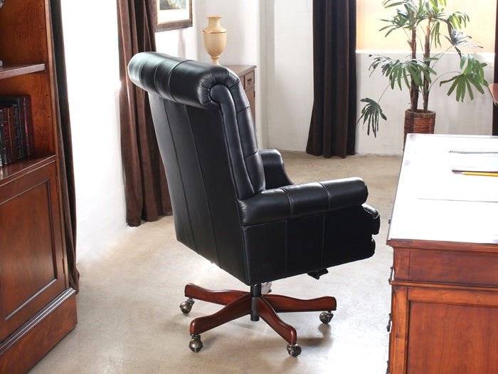 OC59 Black Leather Tufted Executive Chair 