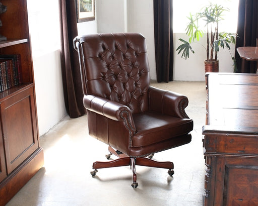 OC60 Coffee Leather Tufted Executive Chair 