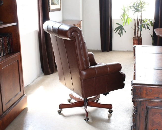 OC60 Coffee Leather Tufted Executive Chair 