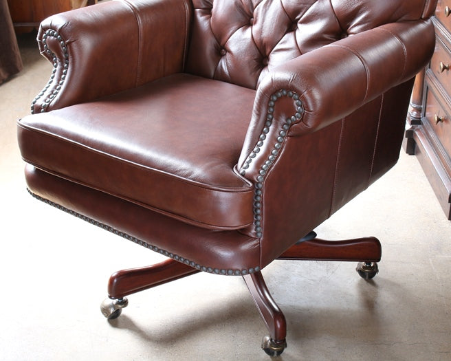 OC60 Coffee Leather Tufted Executive Chair 