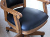 OC61 Wood Frame Black Leather Rolling Office Chair 
