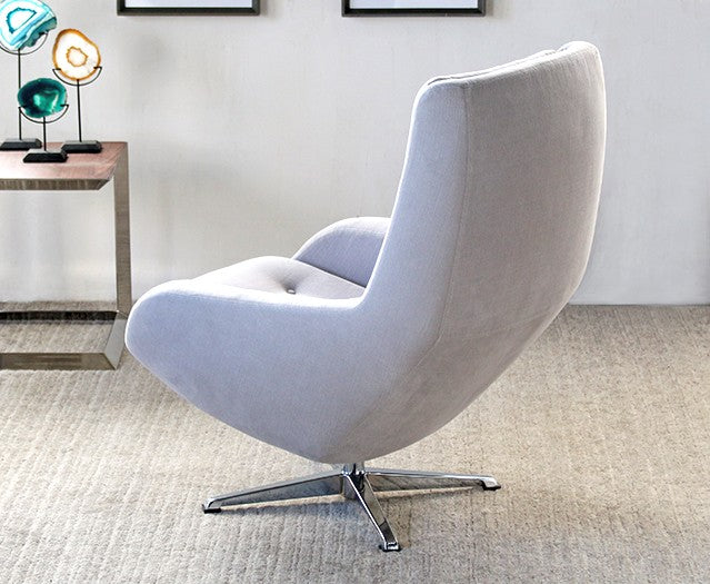 Modern Tufted Office Chair in Light Gray