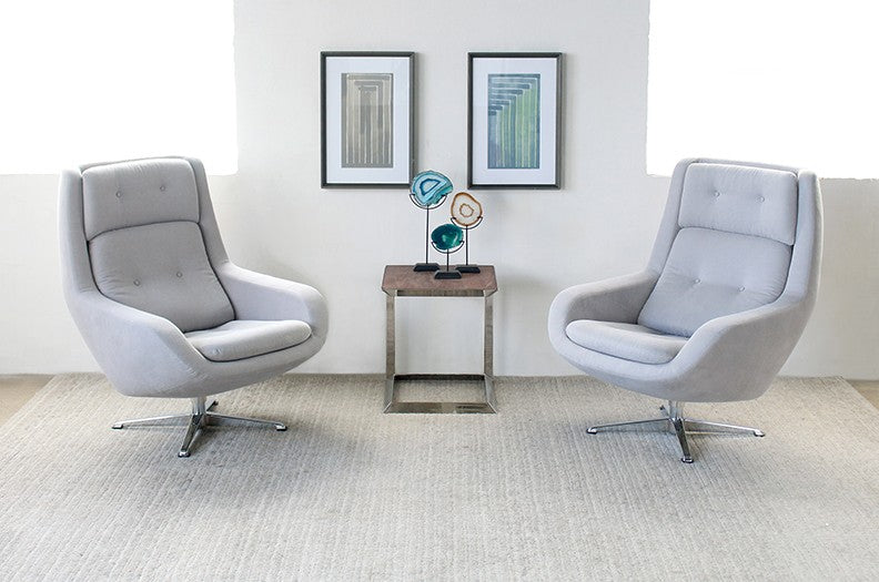 Modern Tufted Office Chair in Light Gray