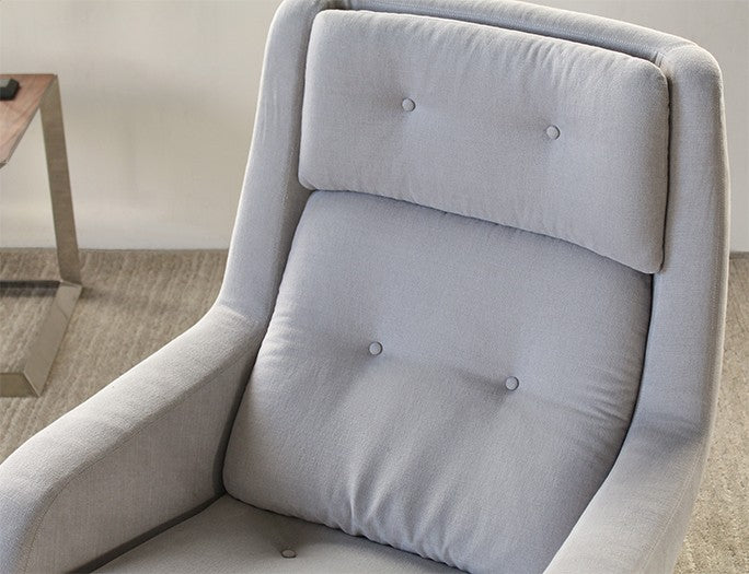 Modern Tufted Office Chair in Light Gray