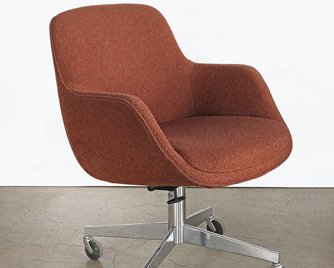 Vintage Rust Brown Upholstered Office Chair