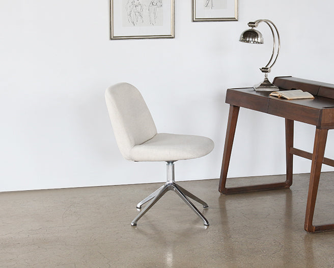 Off White Desk Chair With Swivel Base