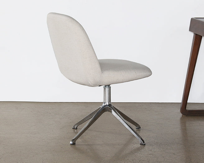 Off White Desk Chair With Swivel Base