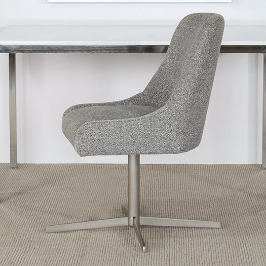 OC76 - Gray Upholstered Office Chair With Swivel Base