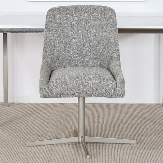OC76 - Gray Upholstered Office Chair With Swivel Base