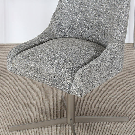 OC76 - Gray Upholstered Office Chair With Swivel Base