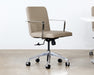 OC79 - Taupe Leather & Chrome Conference Chair On Casters