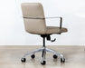 OC79 - Taupe Leather & Chrome Conference Chair On Casters