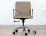 OC79 - Taupe Leather & Chrome Conference Chair On Casters