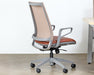 OC81 - Dove Grey Conference Chair With Saddle Brown Seat 