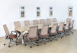 OC81 - Dove Grey Conference Chair With Saddle Brown Seat 