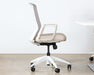 OC82 - White Conference Chair With Upholstered Sand Seat