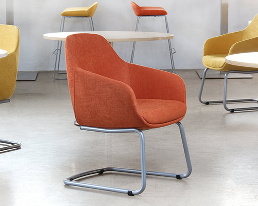 OC84 - Mid-Century Style Burnt Orange Office Arm Chair