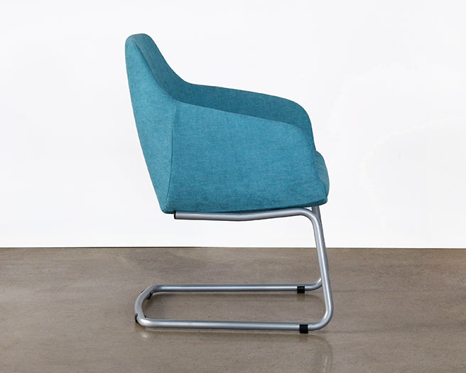 OC85 - Mid-Century Style Sky Blue Office Arm Chair