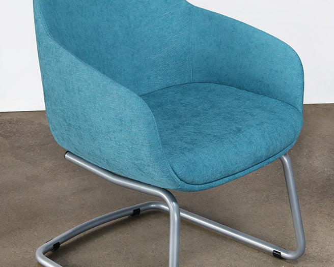 OC85 - Mid-Century Style Sky Blue Office Arm Chair