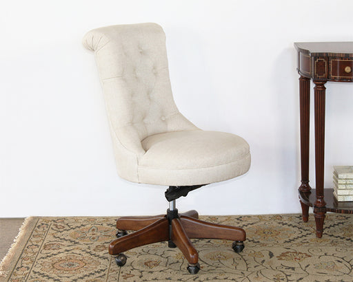 OC87 - Fawn Scroll Back Armless Desk Chair 