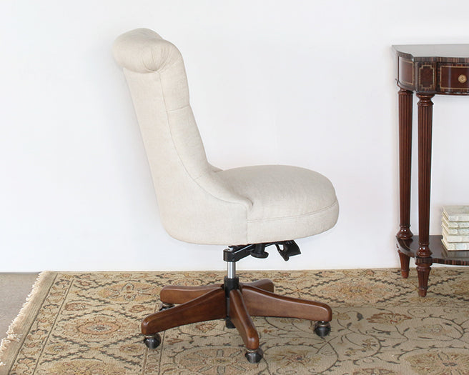 OC87 - Fawn Scroll Back Armless Desk Chair 