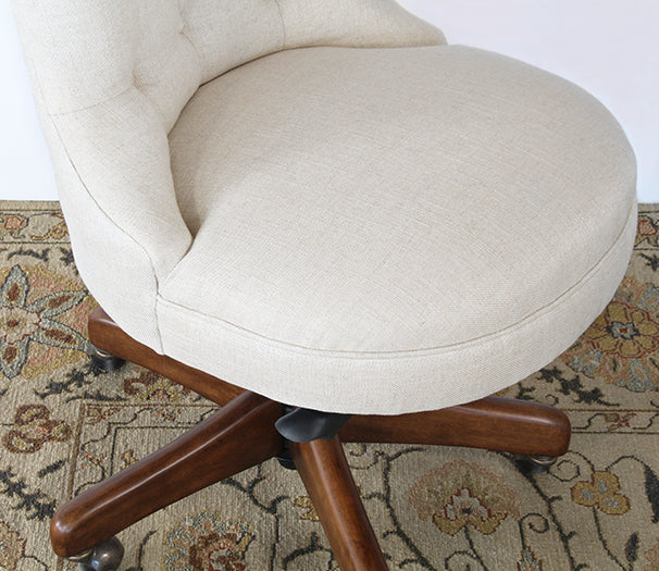 OC87 - Fawn Scroll Back Armless Desk Chair 
