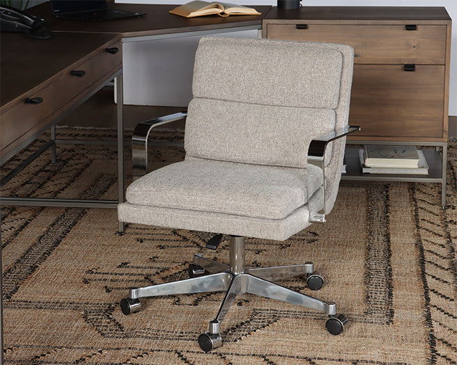 Mid Century Stone Office Chair on Casters