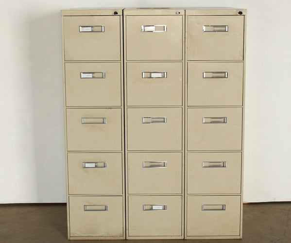 OFC003 - 5 Drawer Beige Office File Cabinet