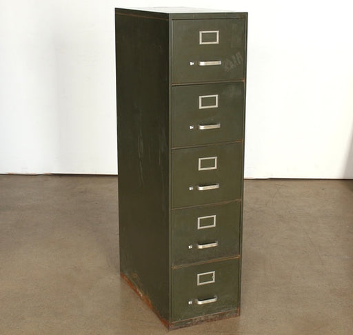 OFC006 - 5 Drawer Green Office File Cabinet