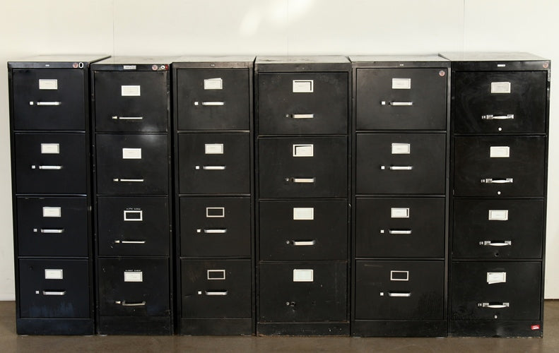 OFC11 - 4 Drawer Black Office File Cabinet 