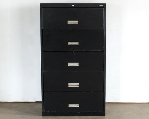 OFC12 - 5 Drawer Black Lateral Office File Cabinet