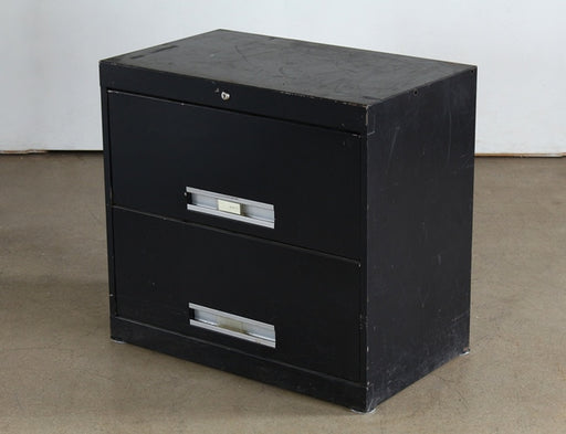 OFC13 - 2 Drawer Black Later Office File Cabinet