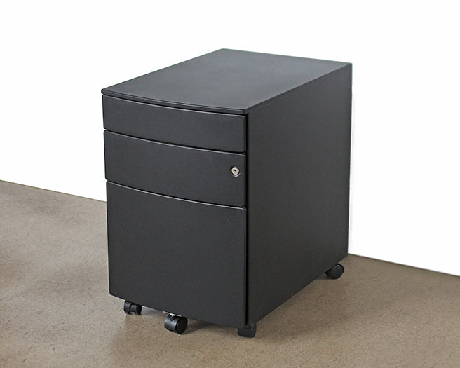 Rolling Black 3 Drawer Filing Cabinet — Bridge Furniture & Props NY