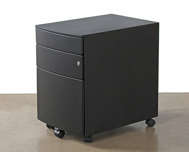 OFC23 Rolling Black 3 Drawer Filing Cabinet 