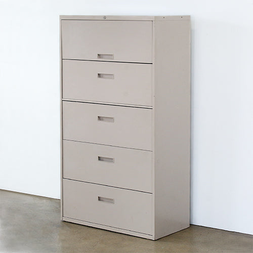 Large 5 Drawer Lateral Grey File Cabinet