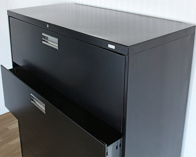 Black Metal Lateral File Cabinet