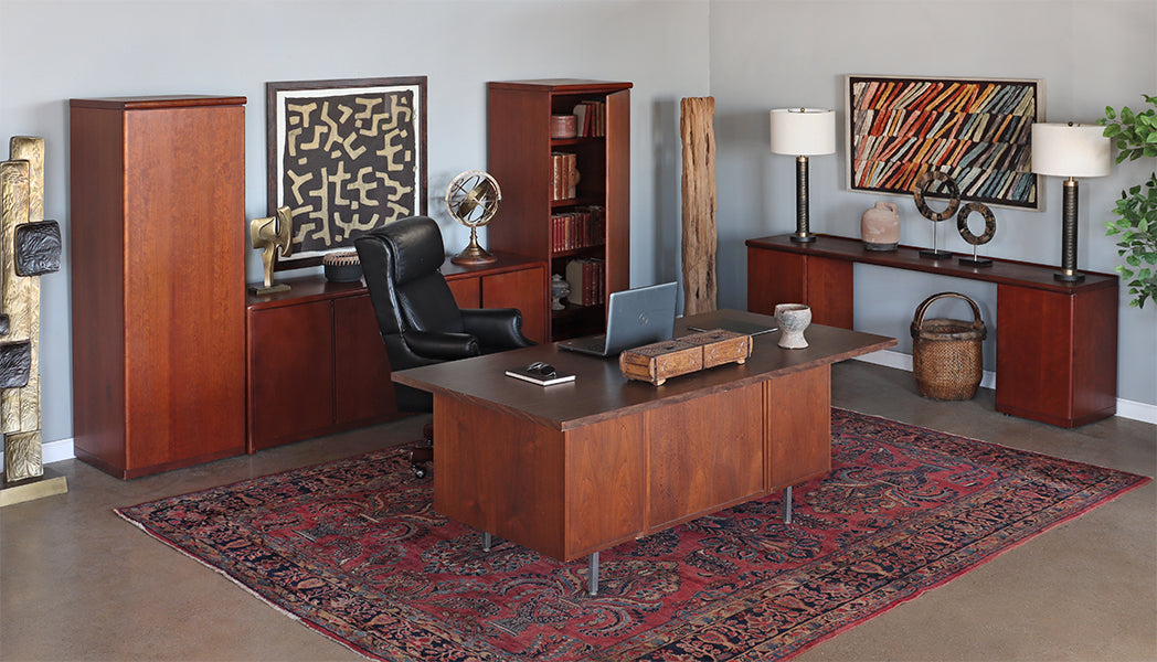Vintage Wooden Office Sideboard