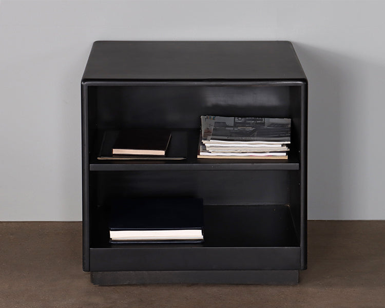 Black & Chrome Office Short Shelf Cabinet
