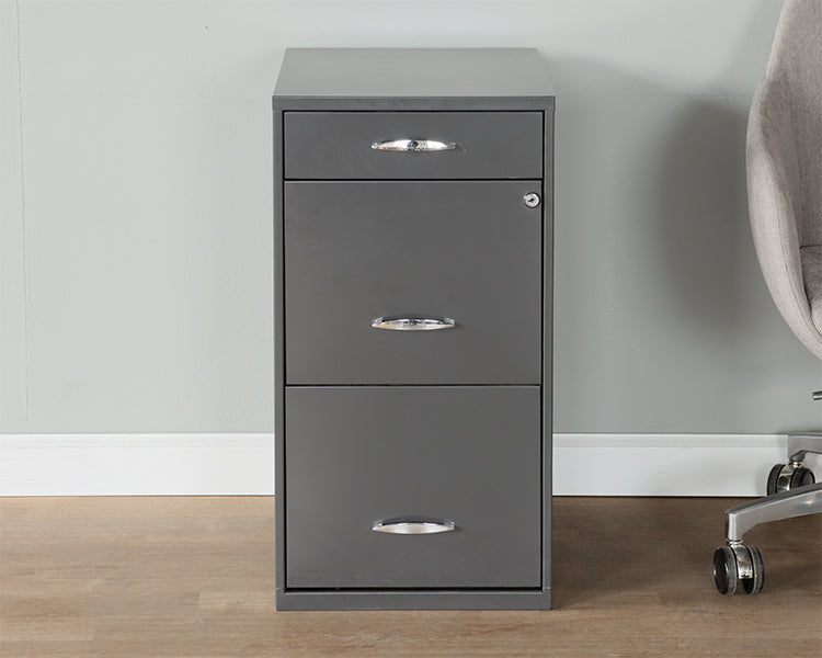 Grey Under Desk File Cabinet - 3 Drawer