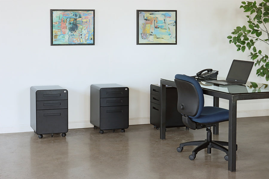 Black Rolling File Cabinet