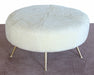 OT132 - Ivory Shearling Leather Cocktail Ottoman 