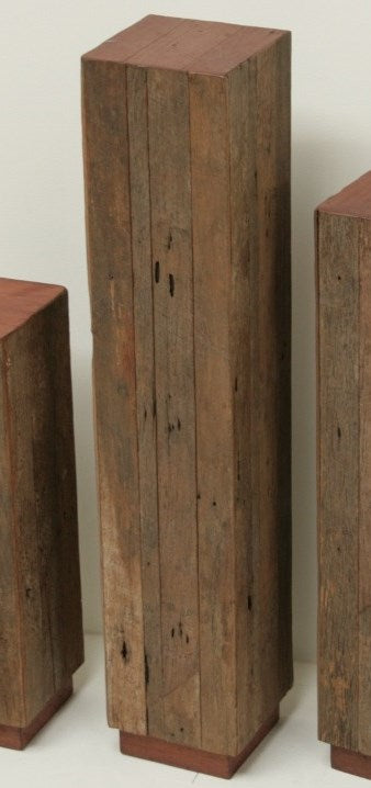 Large Reclaimed Red Wood and Teak Pedestal 9