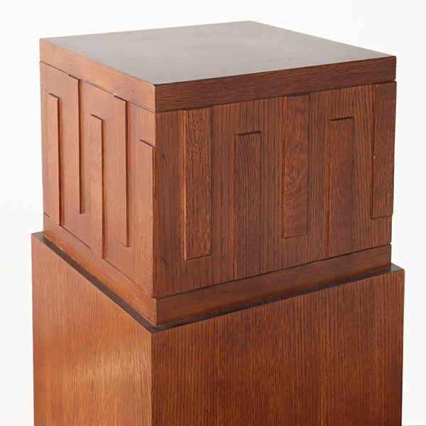 Carved Wood Pedestals with Set Back Design