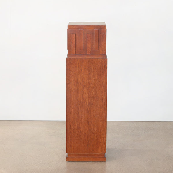 Carved Wood Pedestals with Set Back Design